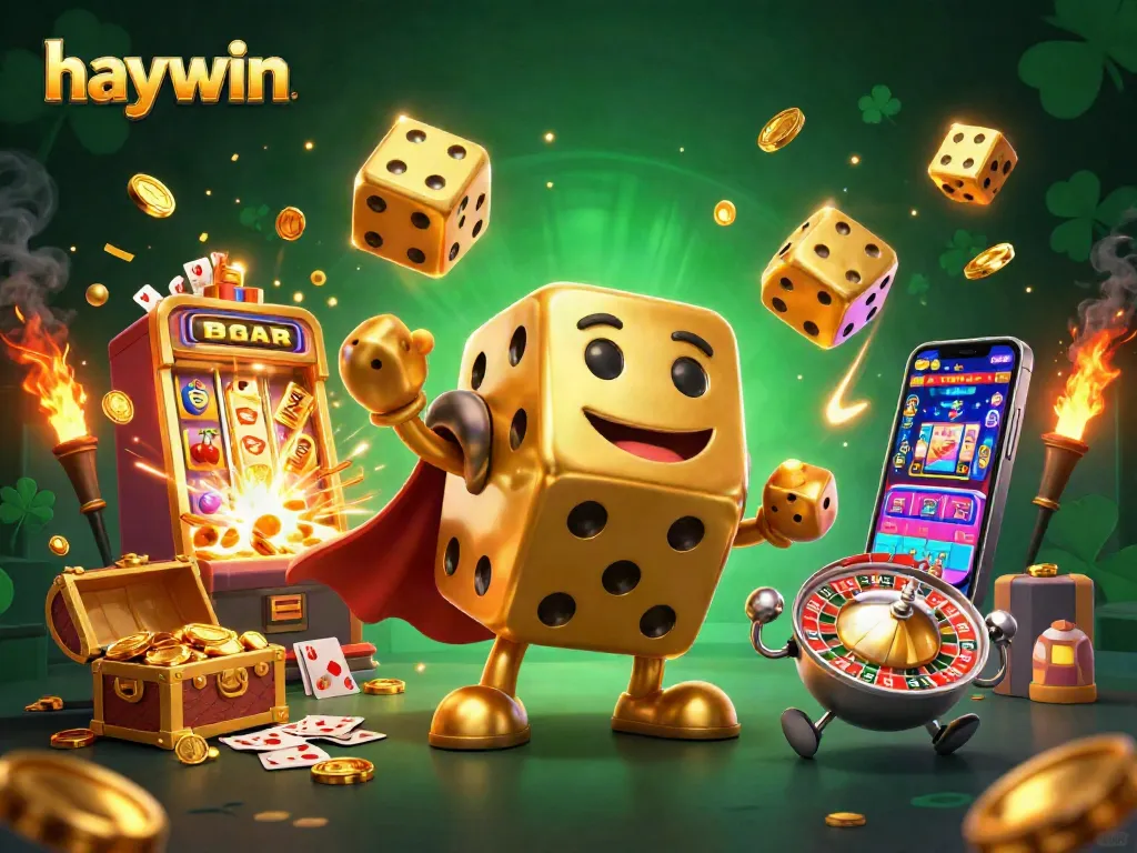Experience thrilling gameplay at haywin with golden dice golem and dynamic casino elements.