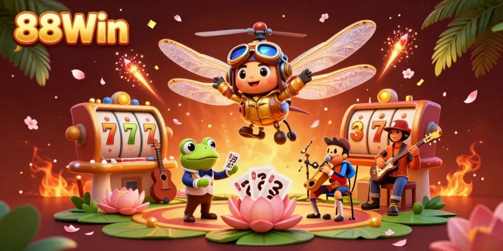 Engage with thrilling games at 88Win's vibrant casino scene showcasing action and excitement.