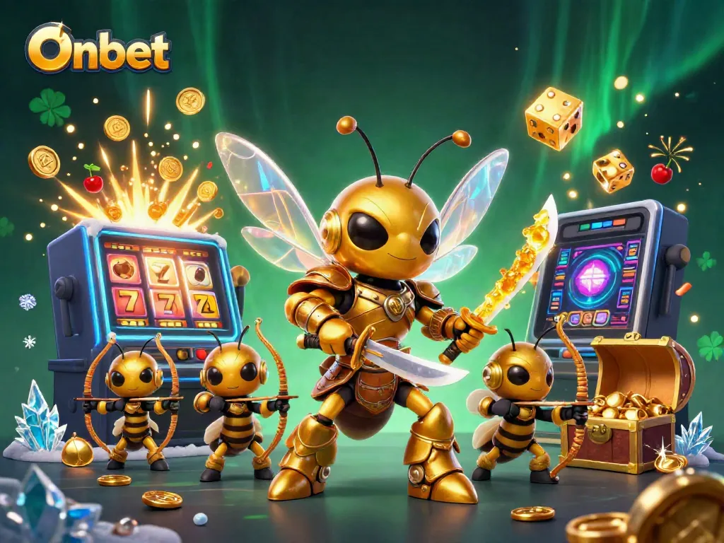 Engage with Onbet's thrilling casino experience through a vibrant, dynamic scene.