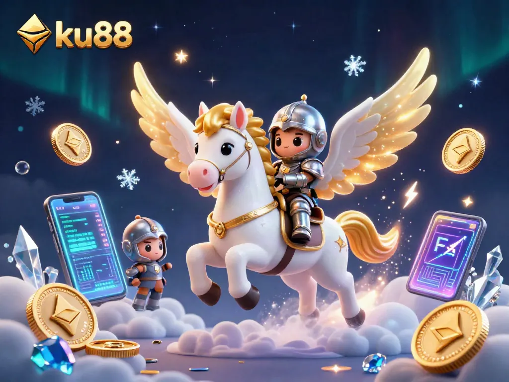 Experience exhilarating gameplay and rewards with ku88 in this vibrant 3D casino illustration.
