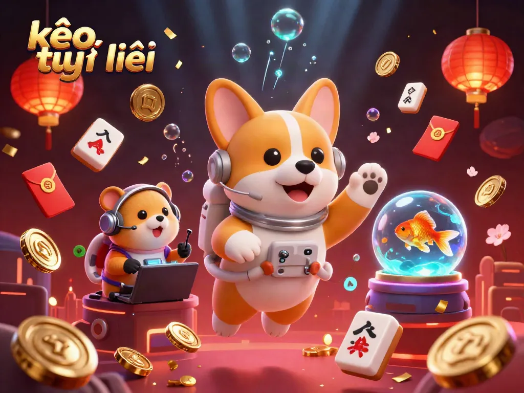 Experience the excitement of kèo trực tuyến in a space station casino with animated characters and dynamic elements.