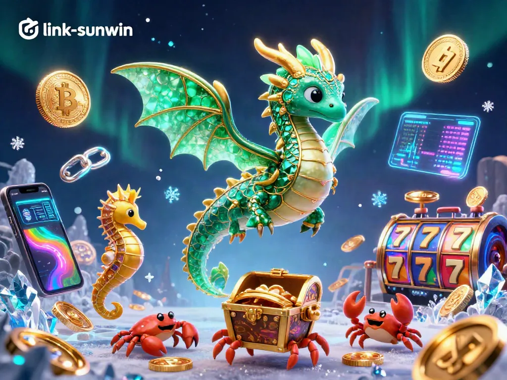 Experience the excitement of link-sunwin with a vibrant 3D casino illustration showcasing epic gameplay elements.