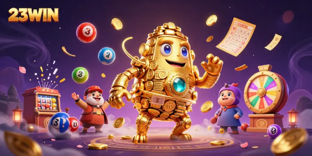 Engage with dynamic lottery and casino excitement at 23WIN featuring vibrant visuals.