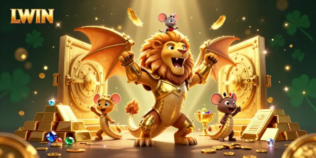 Experience the thrilling adventure of LLWIN with a roaring chimera and treasures bursting with excitement.