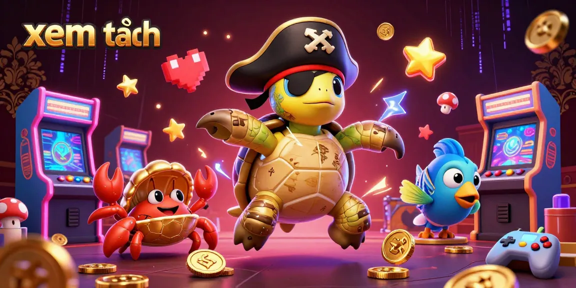 Win big with xem thêm featuring a pirate turtle, hermit crab, and parrotfish amid vibrant casino elements.