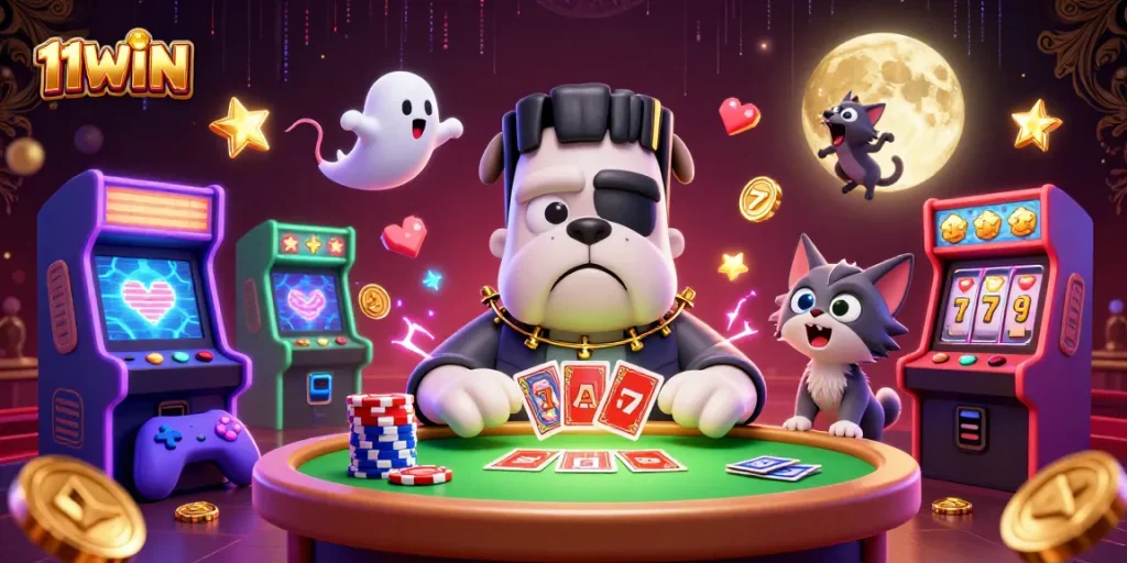 Experience thrilling gameplay with the 11WIN casino scene featuring lively characters and engaging elements.