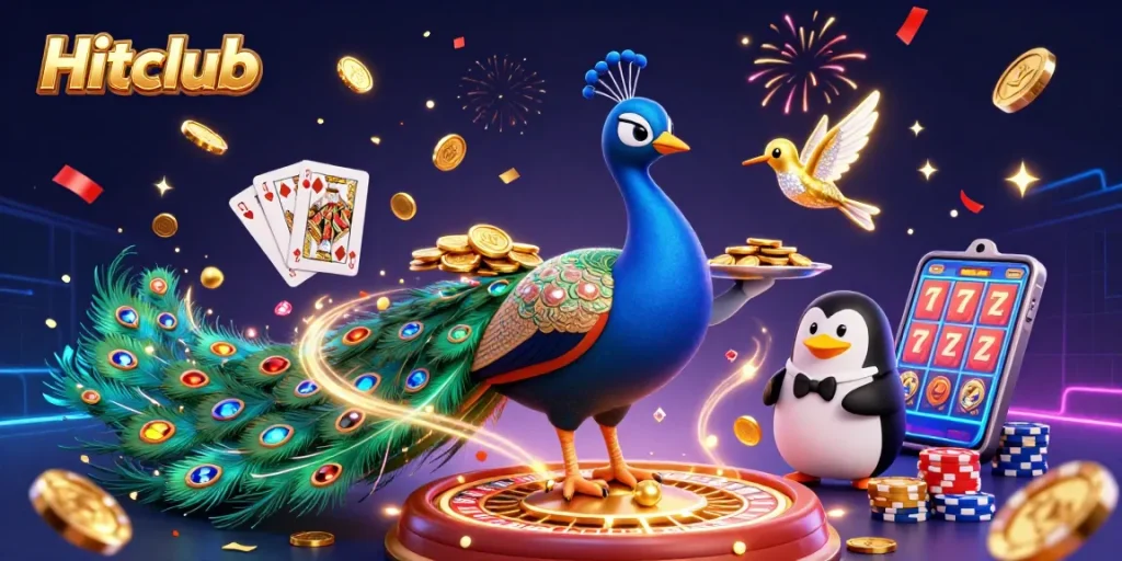 Experience rewarding moments at Hitclub with vibrant casino elements and captivating characters.